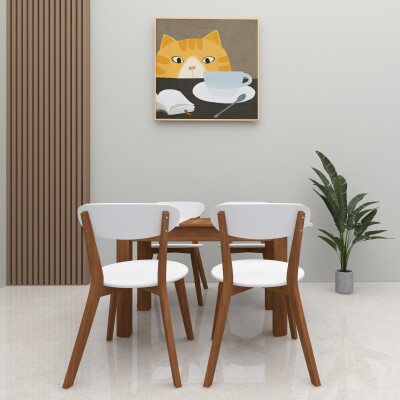 4 Seater Premium White Dining Table