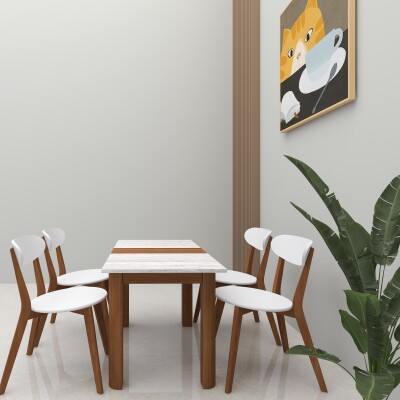 4 Seater Premium White Dining Table