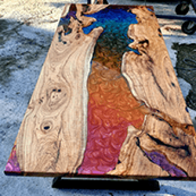 Rainbow Inspired Epoxy Dining Table