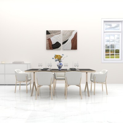 6 Seater Black Dining Set