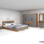 BH Premium Bedroom Set with Bed, 4-Door Wardrobe, Side Table, and Dressing Table