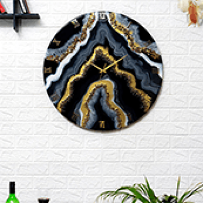 Epoxy Resin Black Geode Clock