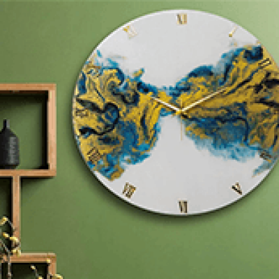 Epoxy Resin Thunder Clock (Blue)