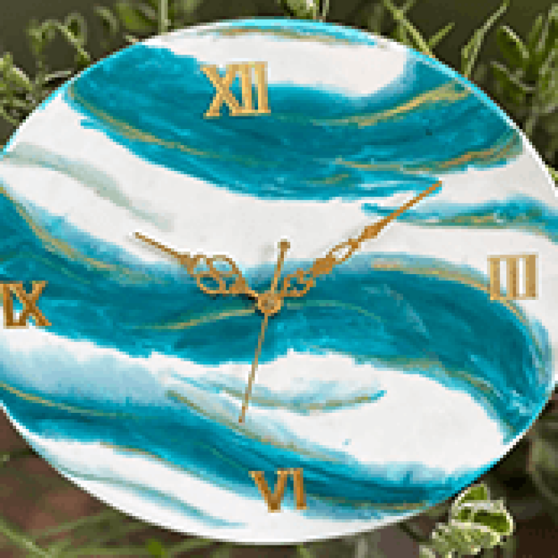 Epoxy Resin Blue Falls Clock