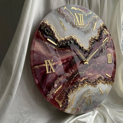 Maroon Epoxy Wall Clock