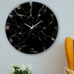 Epoxy Resin Black Marble Finish Clock