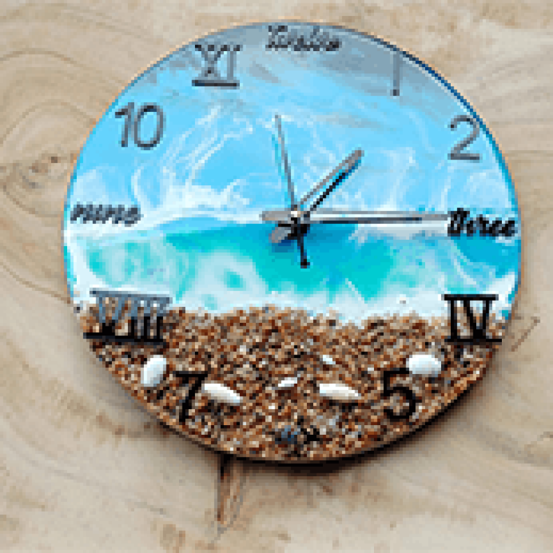 Beach Theme Epoxy Wall Clock