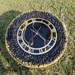 Black Marble Effect Resin Wall Clock