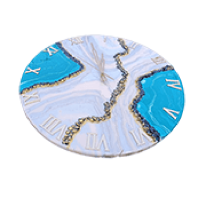 Blue Geode Resin Wall Clock