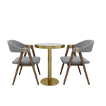 Two Seater Dining Set With Grey Chairs