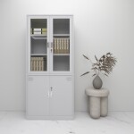 BH Engineered 2- Door White Book Shelf