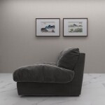 BH Grey Velvet Modern 3 Seater Sofa