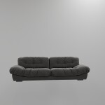 BH Grey Velvet Modern 3 Seater Sofa