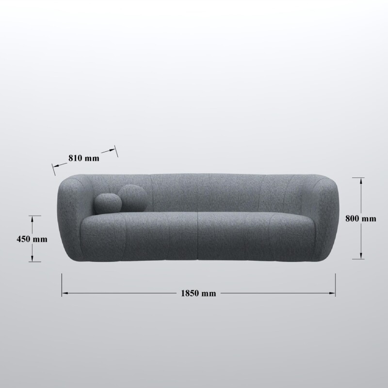 Modern Rolled 3 Seater Sofa