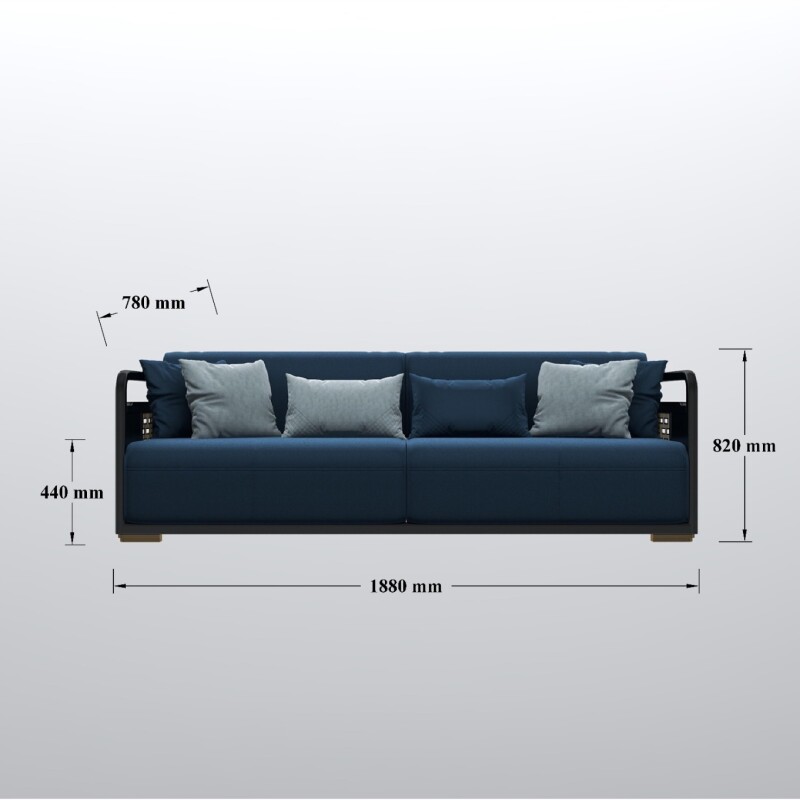 Modern Velvet 3 Seater Sofa