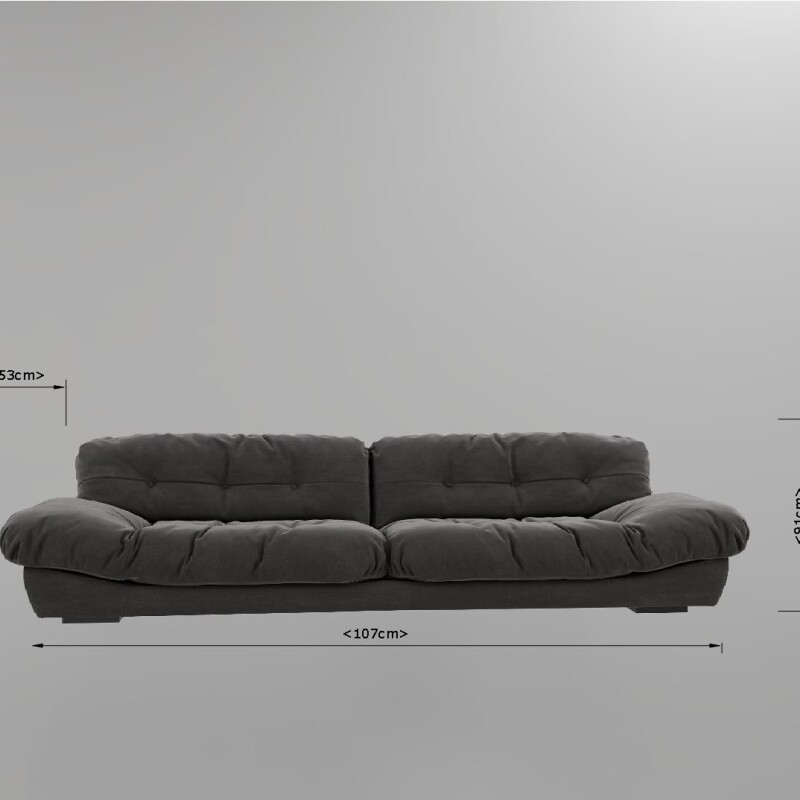 BH Grey Velvet Modern 3 Seater Sofa