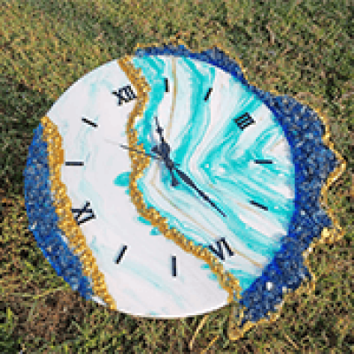 Handcrafted Epoxy Resin Wall Clock