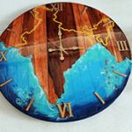 Indian Map Embellished Resin Clock