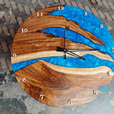 Ocean View Epoxy Wall Clock