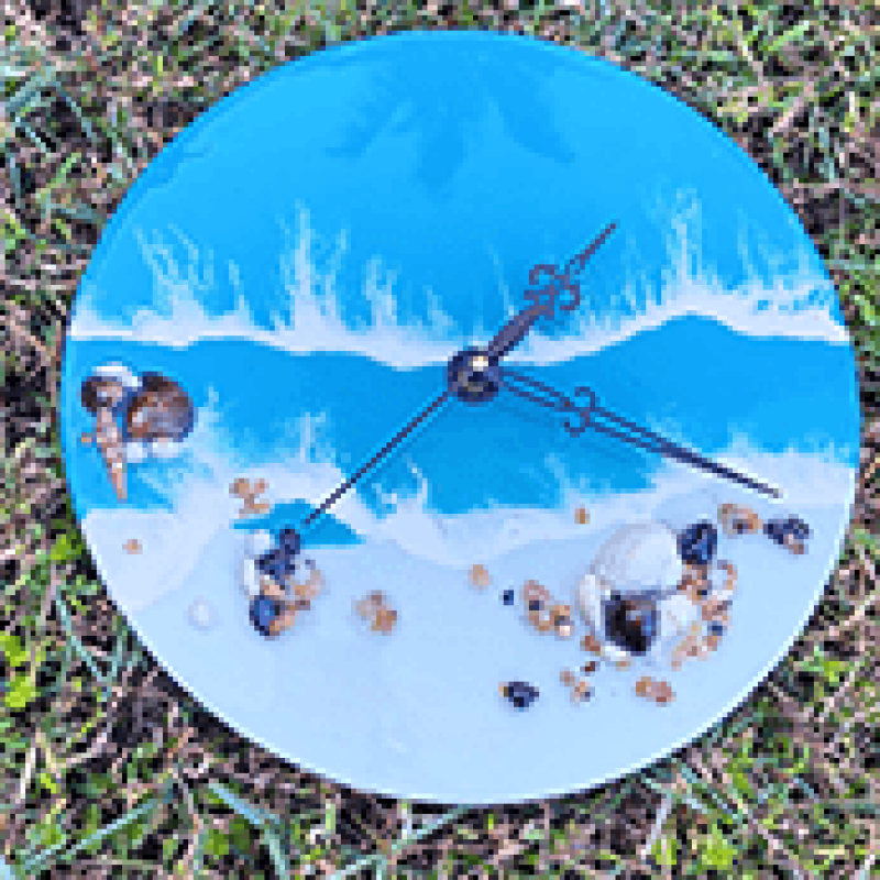 Ocean Wave Epoxy Wall Clock