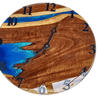 River Theme Resin Art Wall Clock