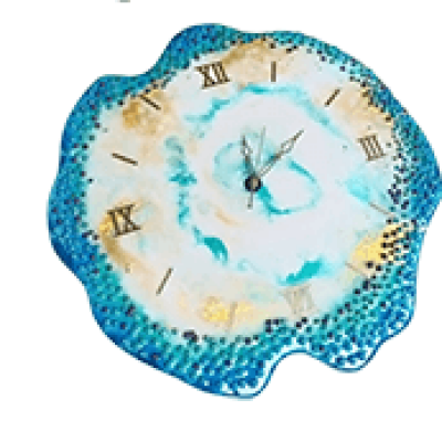 Texture Resin Blue Wall Clock