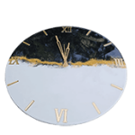 Vertical Black And White Epoxy Resin Wall Clock