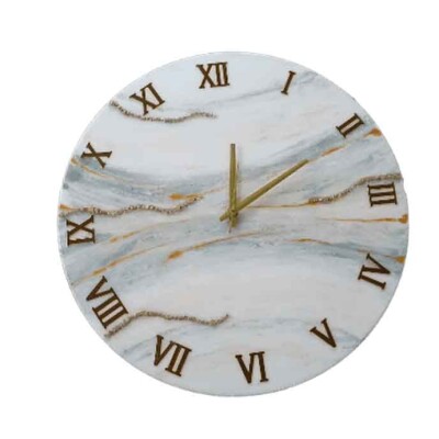 White And Gold Premium Resin Clock