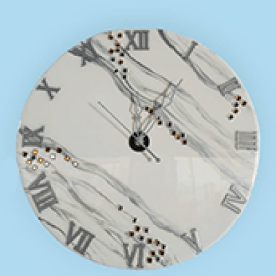 White Epoxy Resin Art Wall Clock