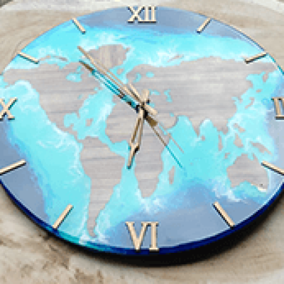 World Map Wall Clock