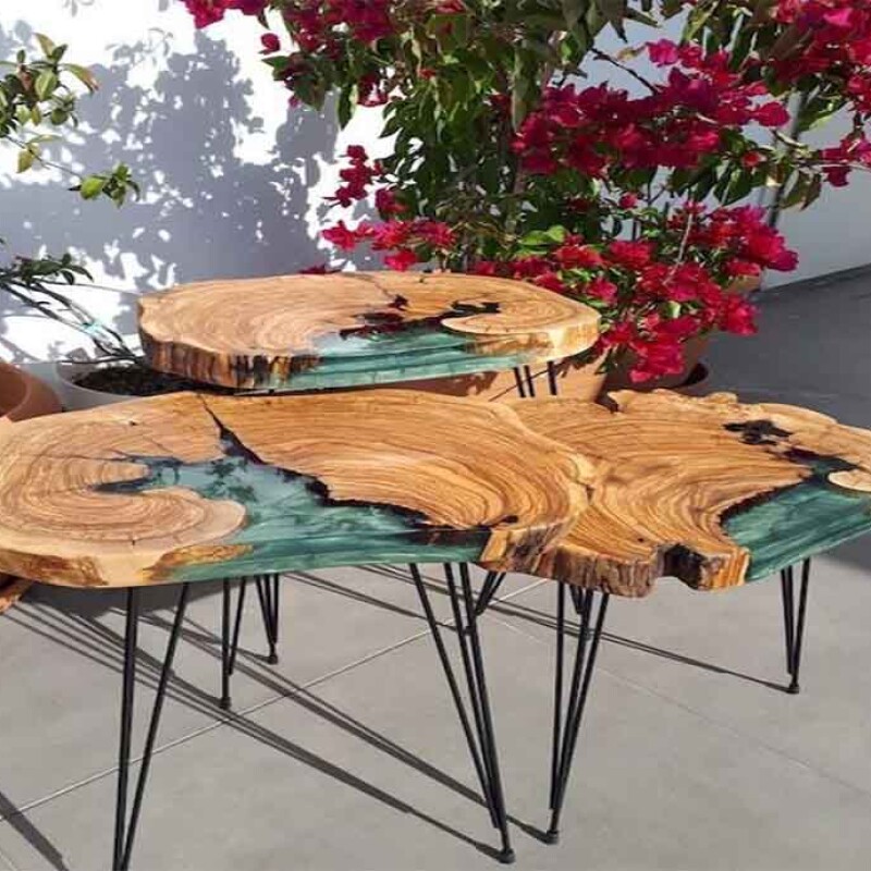 Sea Green Epoxy Coffee Table