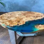Aqua Blue Epoxy Coffee Table
