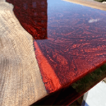 Red Metallic Epoxy Dining Table