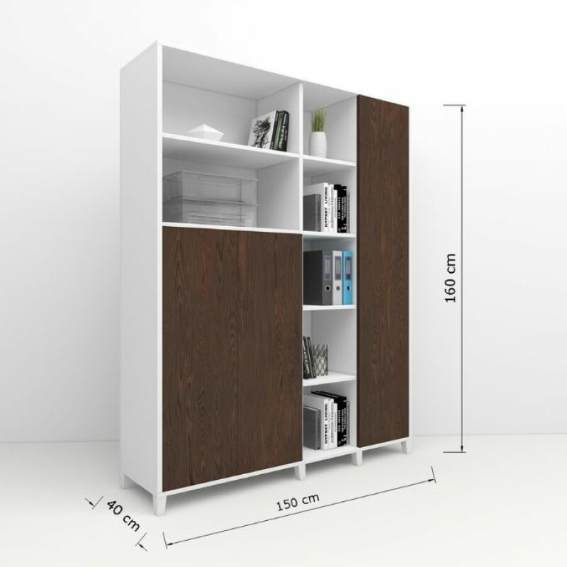 Modern Bookcase with Open Shelves Filling Cabinet Set