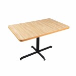 Rectangular Table with Light Wood Finish and Black Cross Base