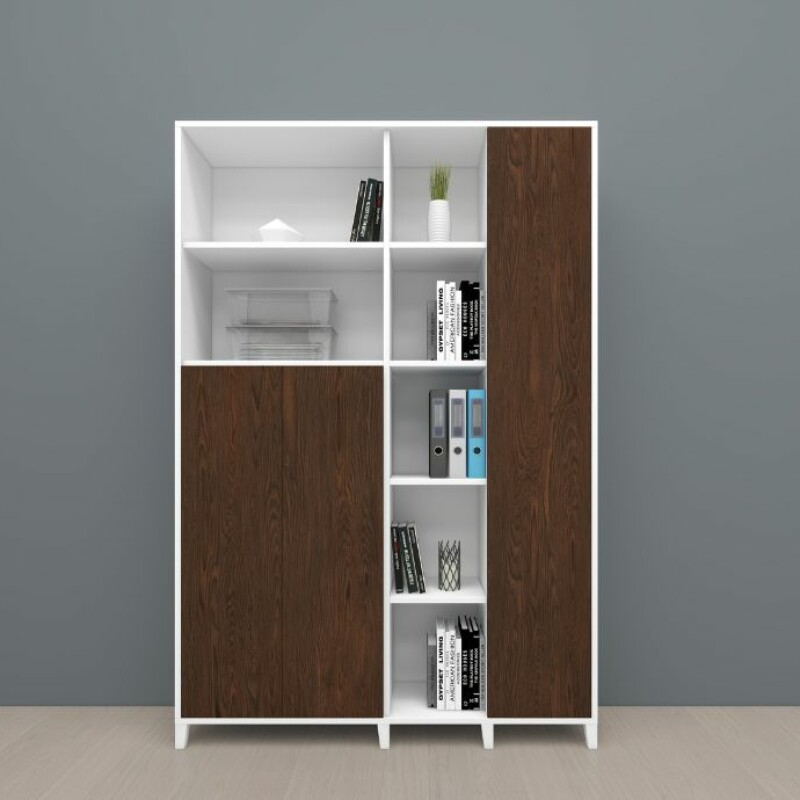 Modern Bookcase with Open Shelves Filling Cabinet Set