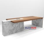 Gray & Wooden Texture CEO Table with Modern Design