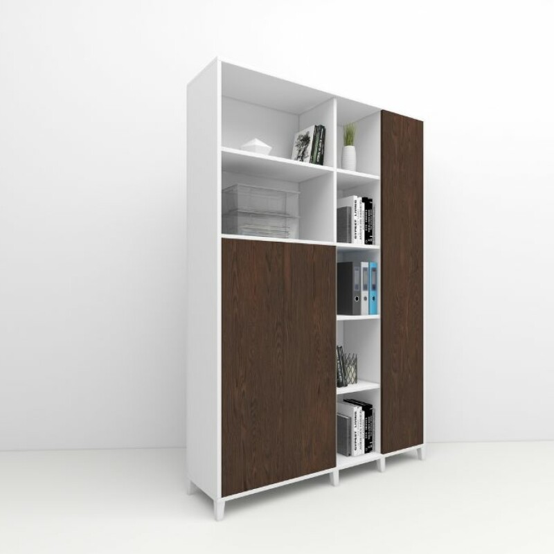 Modern Bookcase with Open Shelves Filling Cabinet Set