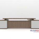 Modern Wooden texture & White CEO Table with Minimalist Design