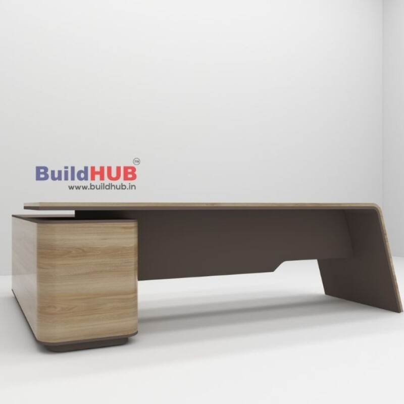 Light Walnut CEO Table with Ergonomic Design