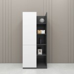 Modern Storage Cabinet with Open Shelves Filling Cabinet