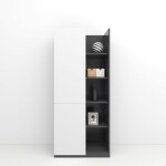 Modern Storage Cabinet with Open Shelves Filling Cabinet