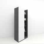 Modern Storage Cabinet with Open Shelves Filling Cabinet