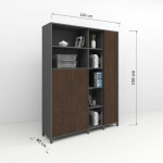 Walnut Bookcase Filling Cabinet Set