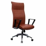 High Back Mesh Chair with Synthetic Leather Upholstery- FH 4042