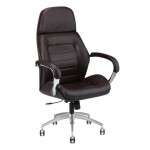 High Back Mesh Chair Leather Upholstery, and Aluminum Armrests- FH 4045