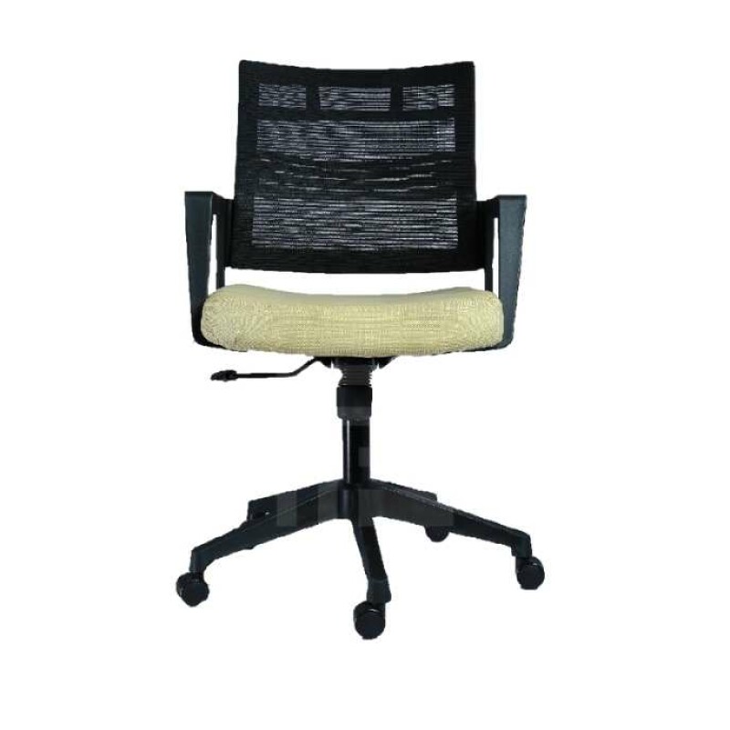 Low Back Off White & Black Ergonomic Mesh Chair with Synchro Tilt and PU Foam white - FL-6001