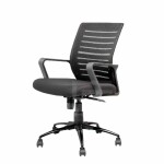 Low Back Ergonomic Mesh Chair with Synchro Tilt and PU Foam With White - FL-6010