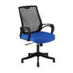 MediumBack Synthetic Leather Mesh Chair Blue colour FH- 5004