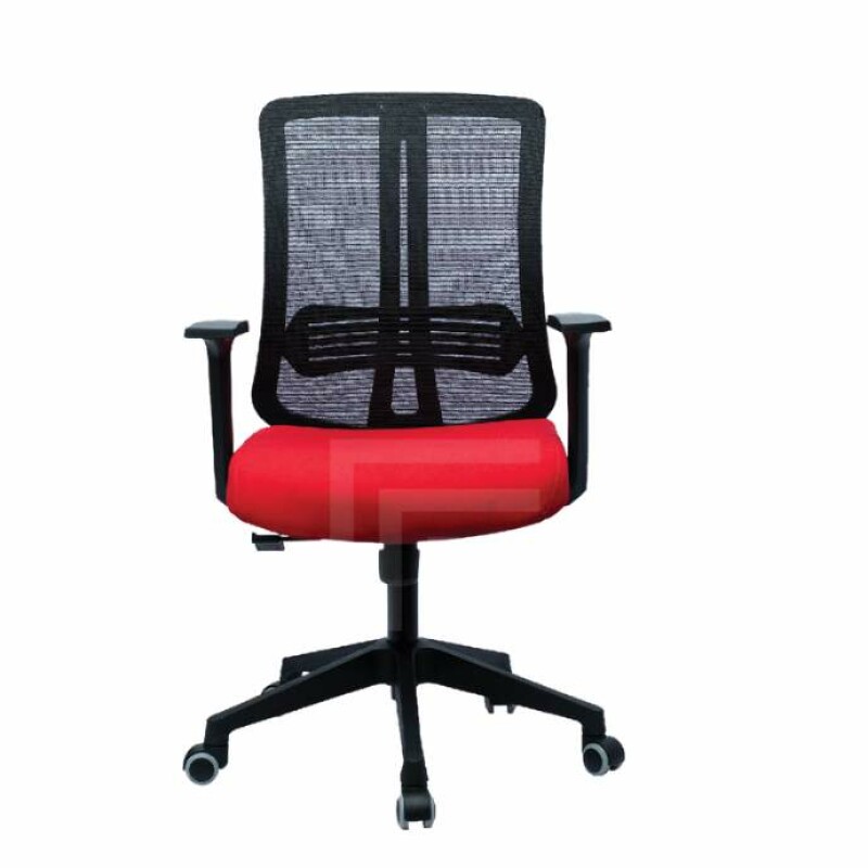 Medium Back Mesh Chair, Nylon Base, Synchronized Mechanism, PU Foam Upholstery - FM 5032